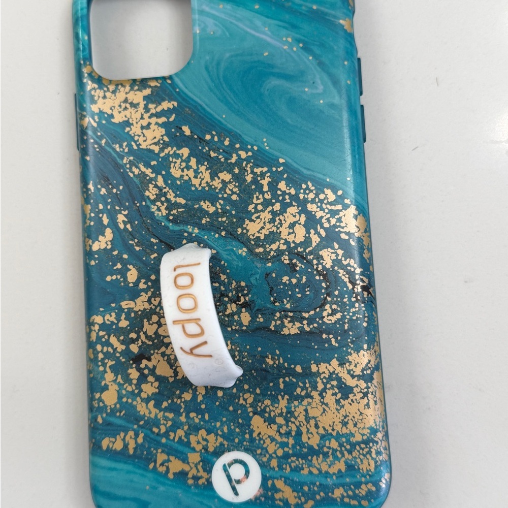 Loopy Case Turquoise with Gold Speckle Phone Case
